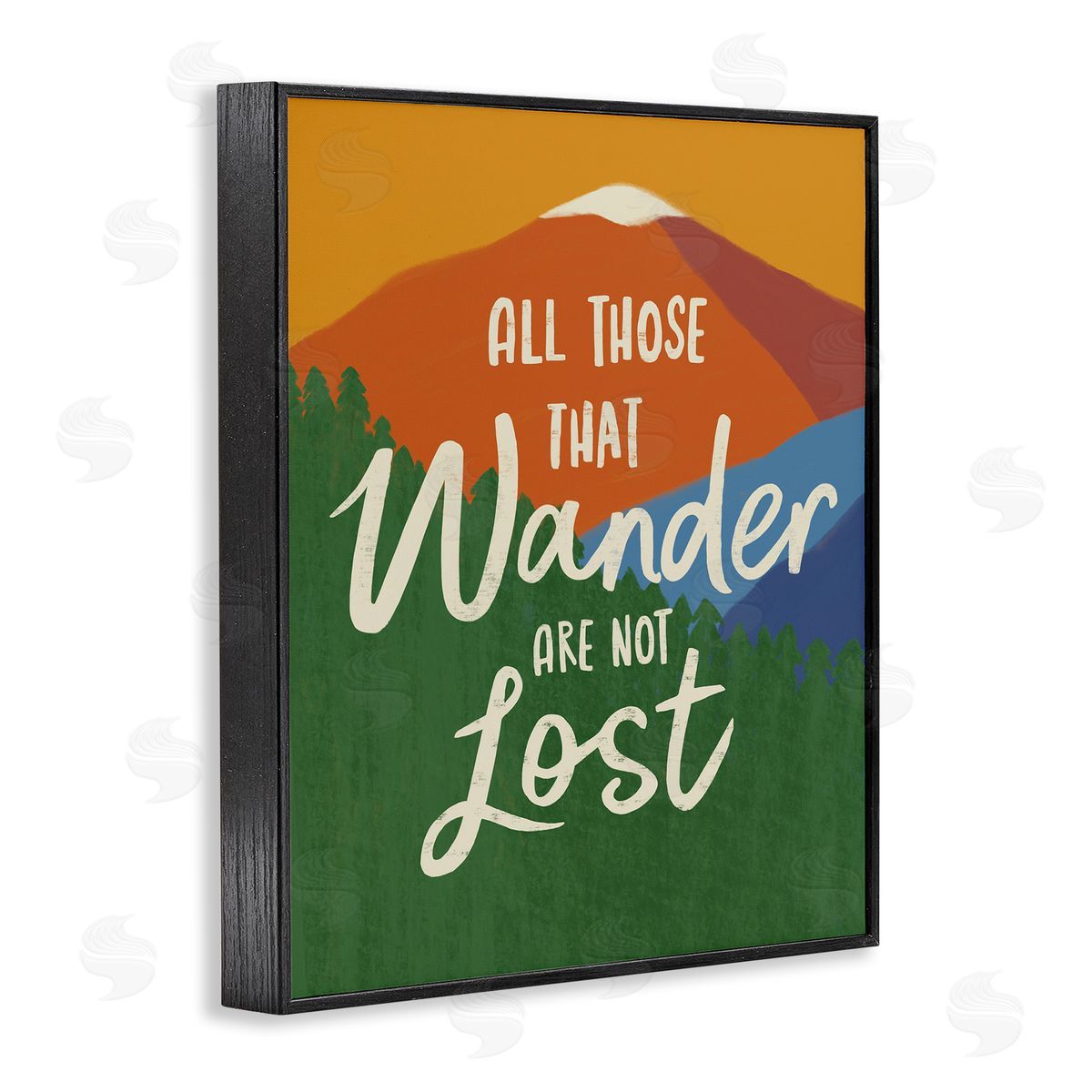 Nina Seven Inspiring Adventure Quote Mountain Wilderness Scene Black Framed Giclee Wall Art Print