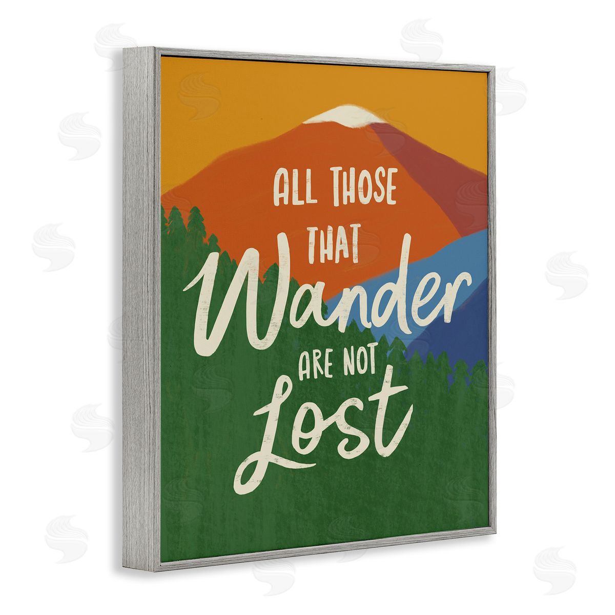 Nina Seven Inspiring Adventure Quote Mountain Wilderness Scene Gray Framed Giclee Wall Art Print