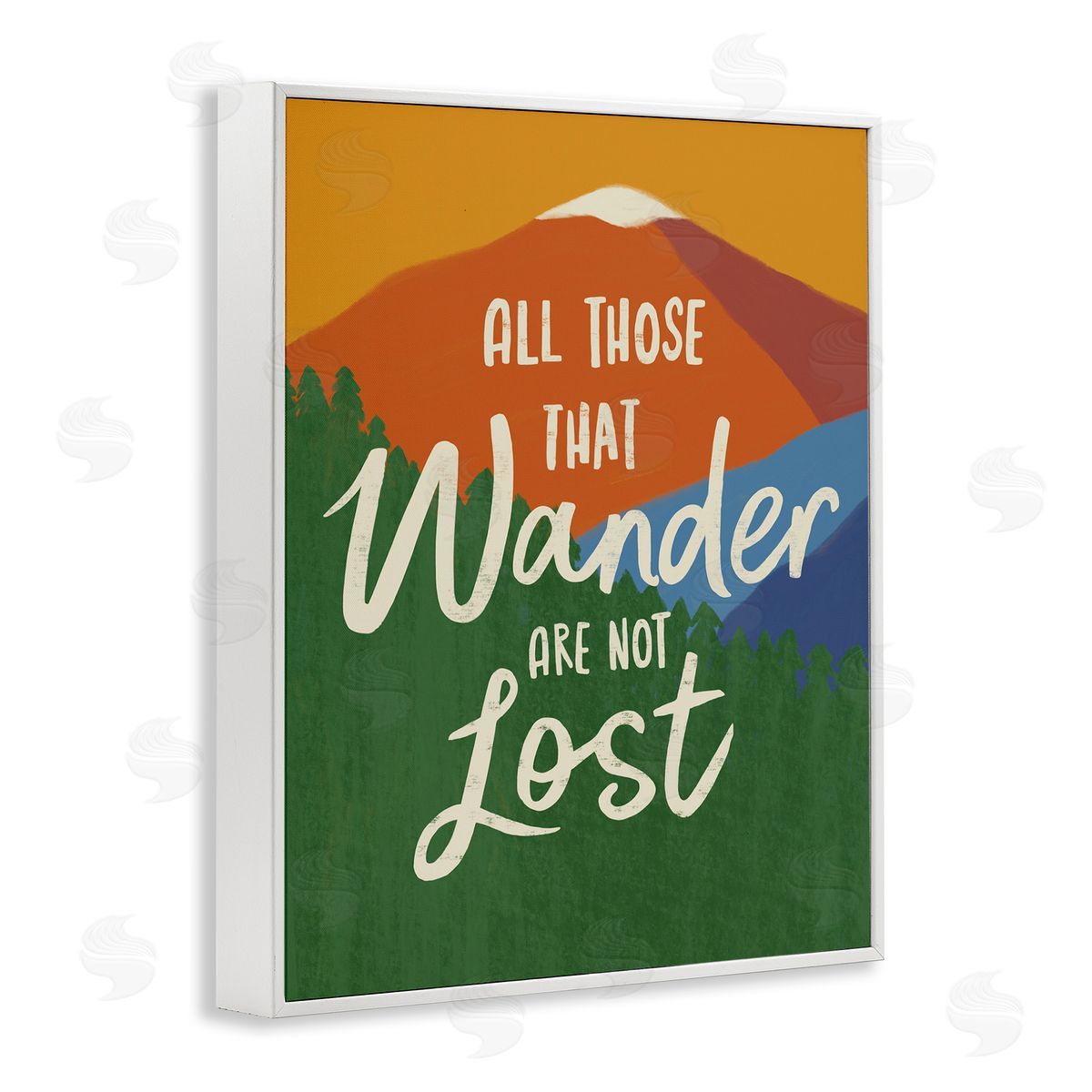 Nina Seven Inspiring Adventure Quote Mountain Wilderness Scene White Framed Giclee Wall Art Print