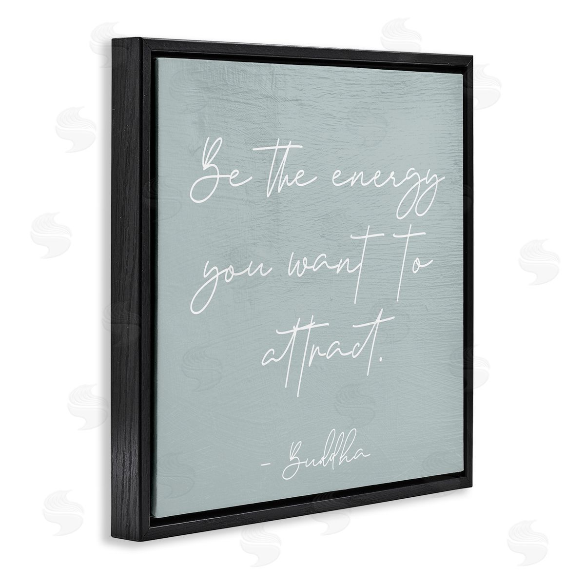Stupell Studio Inspirational Buddha Sentiment Motivational Phrase Calligraphy Black Floating Frame Canvas Wall Art Print
