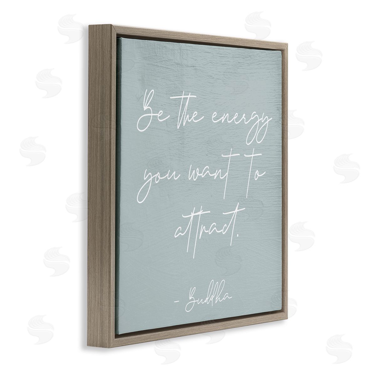 Stupell Studio Inspirational Buddha Sentiment Motivational Phrase Calligraphy Brown Floating Frame Canvas Wall Art Print