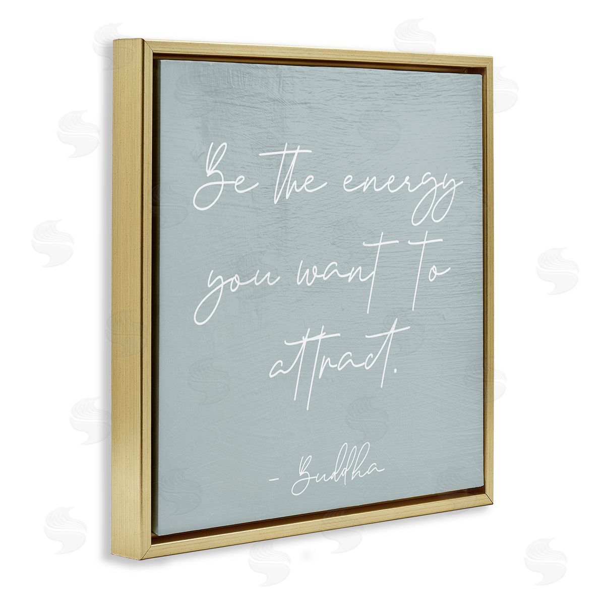 Stupell Studio Inspirational Buddha Sentiment Motivational Phrase Calligraphy Gold Floating Frame Canvas Wall Art Print