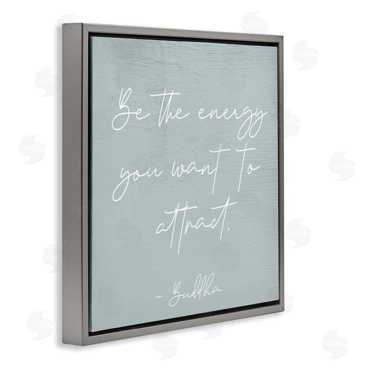 Stupell Studio Inspirational Buddha Sentiment Motivational Phrase Calligraphy Gray Floating Frame Canvas Wall Art Print