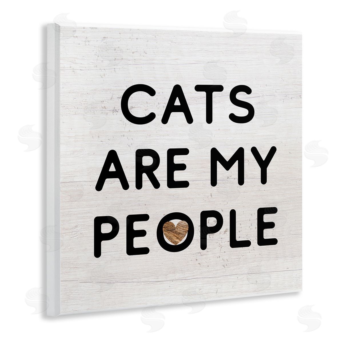 Stupell Studio Cats Are My People Rustic Heart Symbol Text Wooden Wall Plaque Art Print