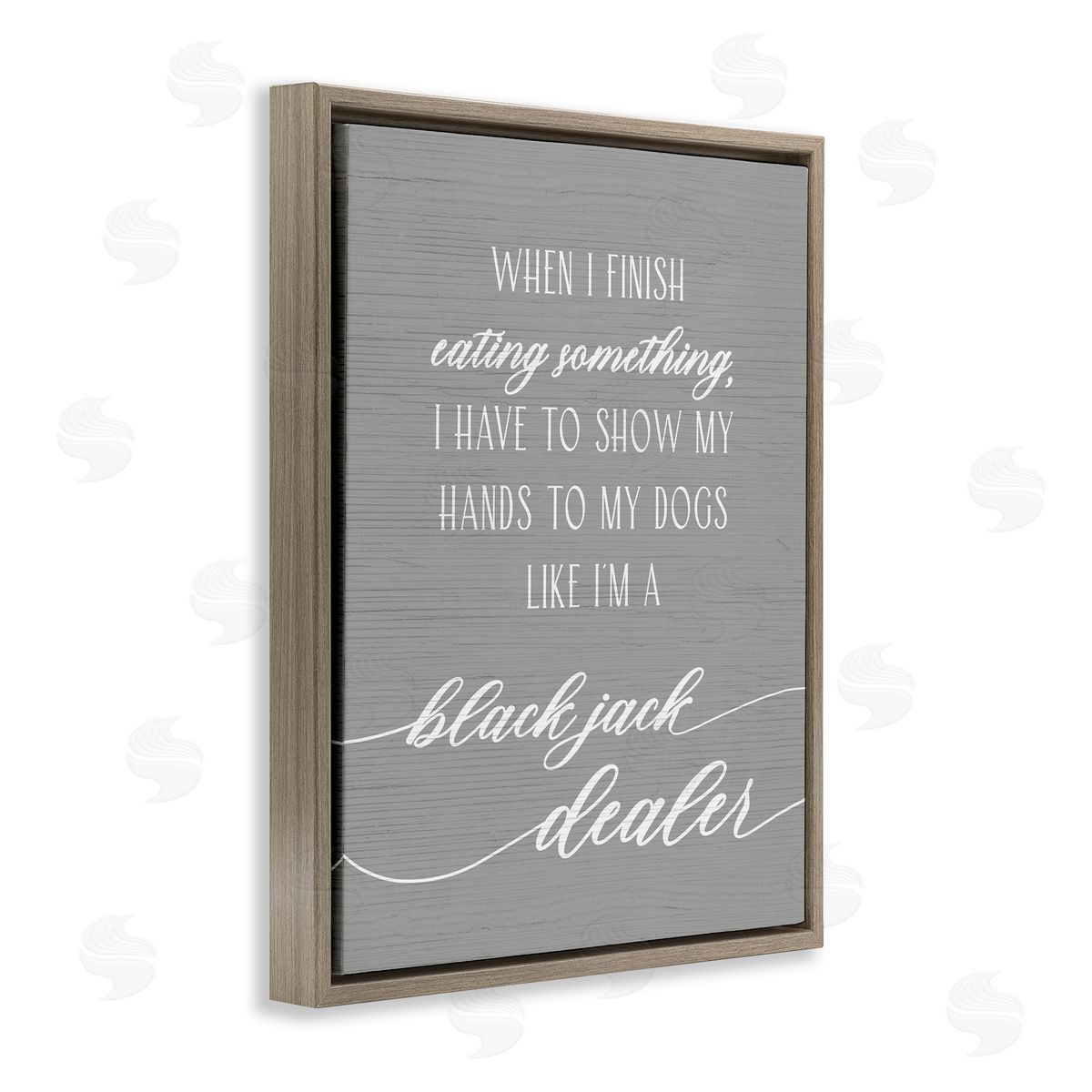 Stupell Studio Humorous Dog Quote Animal Pet Lover Typography Brown Floating Frame Canvas Wall Art Print