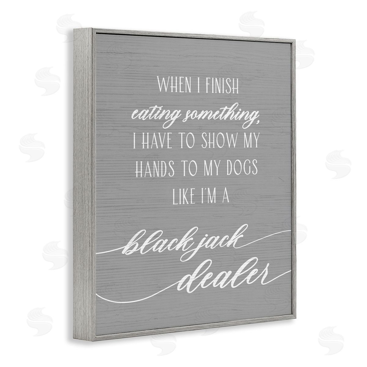 Stupell Studio Humorous Dog Quote Animal Pet Lover Typography Gray Framed Giclee Wall Art Print