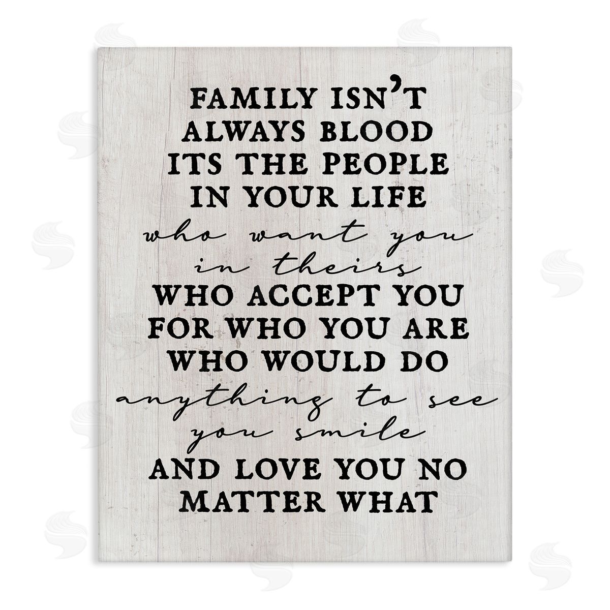 Stupell Studio Moving Family Quote Acceptance Text Plank Patterned Stretched Canvas Wall Art Print