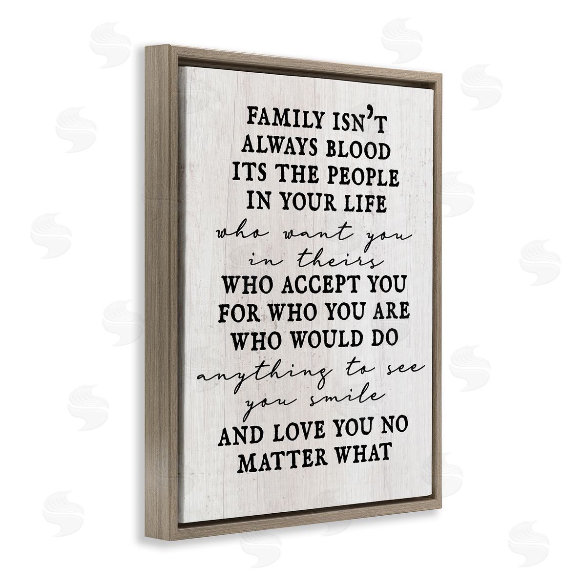 Stupell Studio Moving Family Quote Acceptance Text Plank Patterned Brown Floating Frame Canvas Wall Art Print