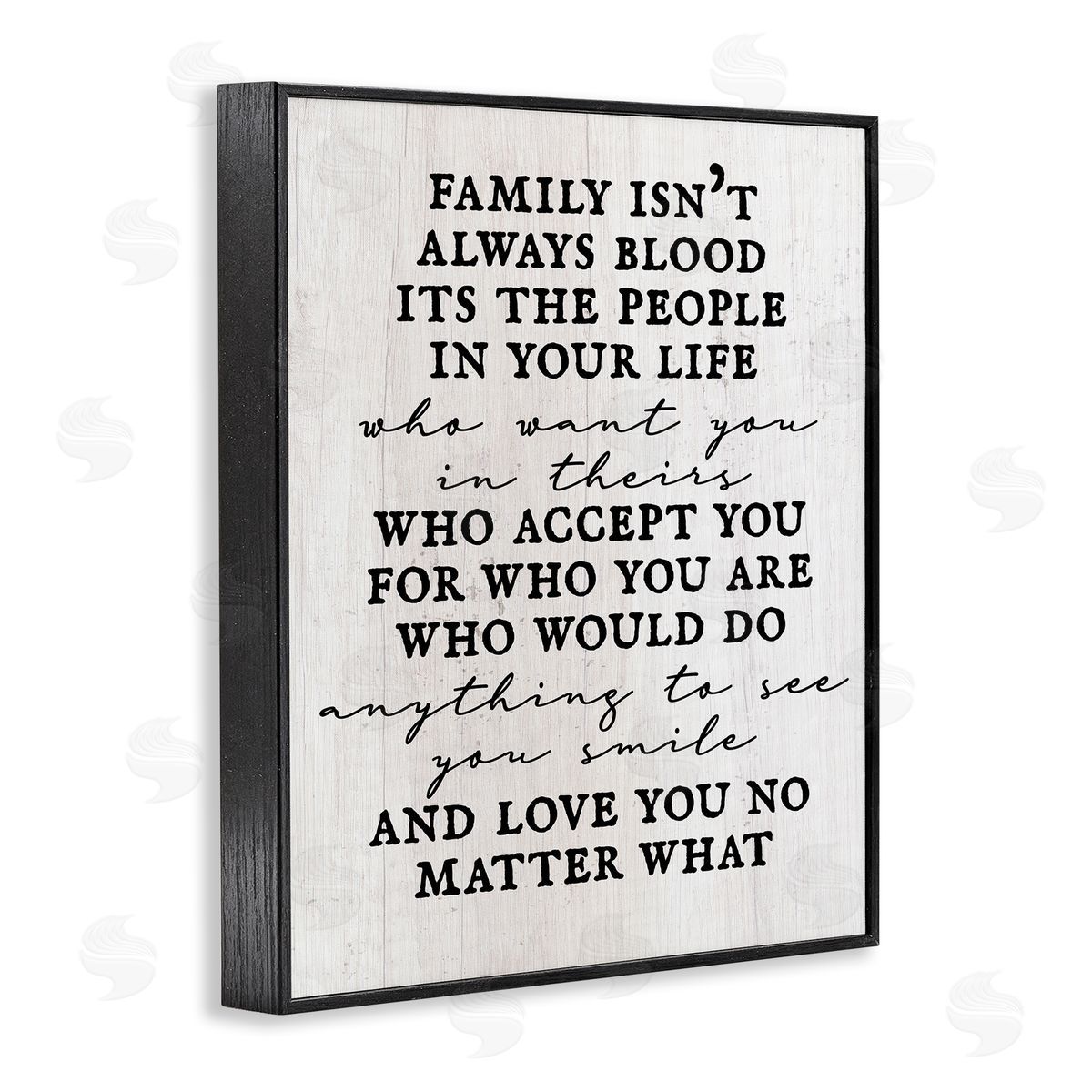 Stupell Studio Moving Family Quote Acceptance Text Plank Patterned Black Framed Giclee Wall Art Print