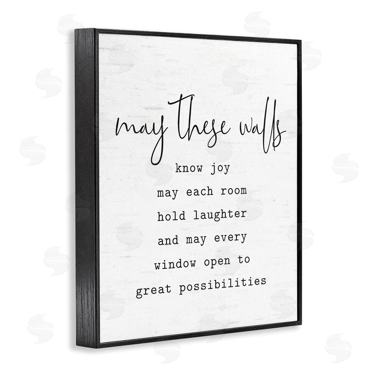 Lettered and Lined Loving Home Quote Heartfelt Family Birch Pattern Black Framed Giclee Wall Art Print