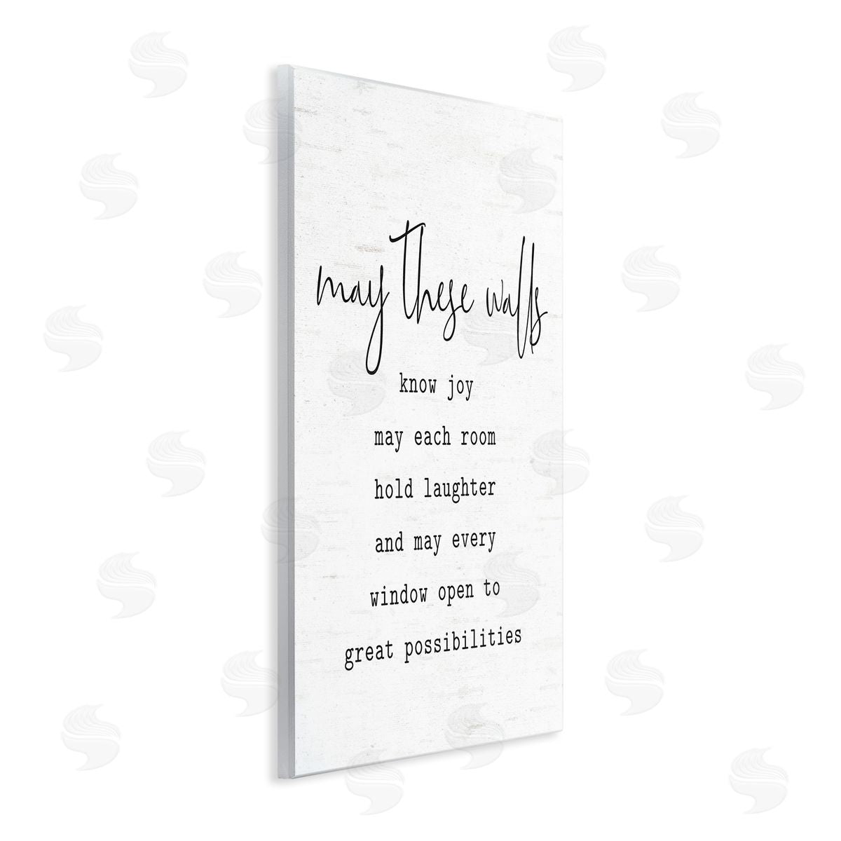 Lettered and Lined Loving Home Quote Heartfelt Family Birch Pattern Wall Plaque Art Print
