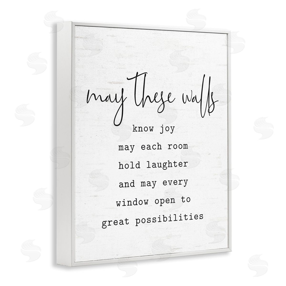 Lettered and Lined Loving Home Quote Heartfelt Family Birch Pattern White Framed Giclee Wall Art Print