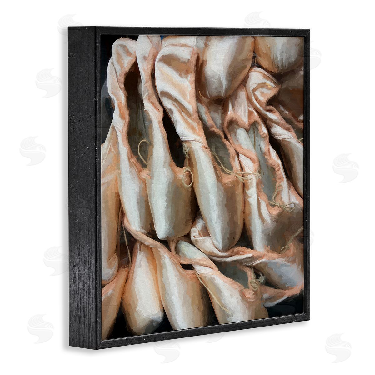 Graffitee Studios Ballet Slippers Dancer Pointe Shoes Painting Black Framed Glicee Wall Art Print