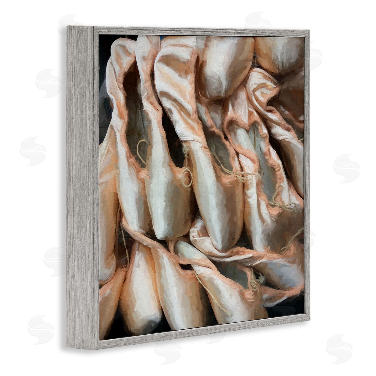 Graffitee Studios Ballet Slippers Dancer Pointe Shoes Painting Gray Framed Glicee Wall Art Print