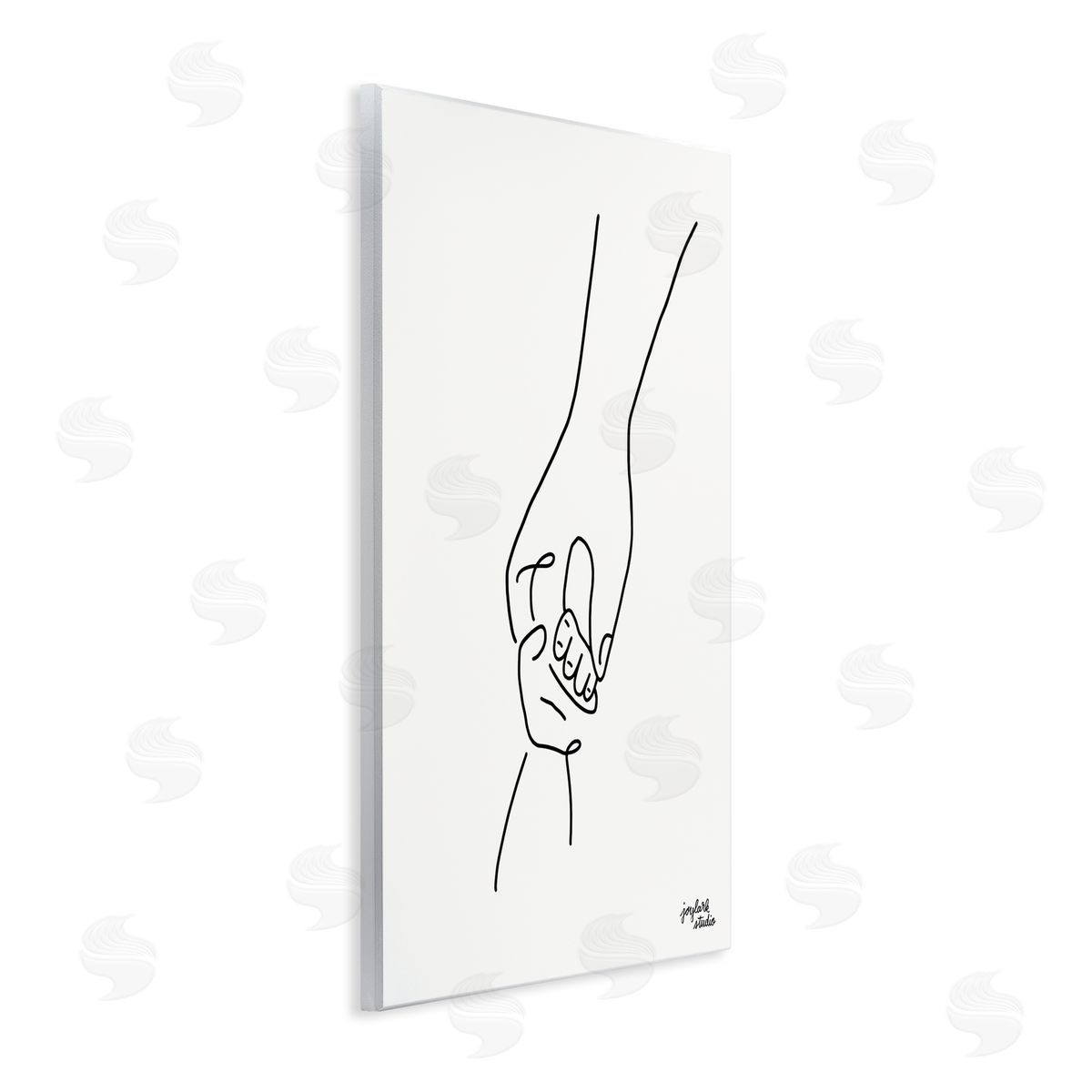 Jess Baskin Parent & Child Holding Hands Family Line Doodle Wall Plaque Art Print