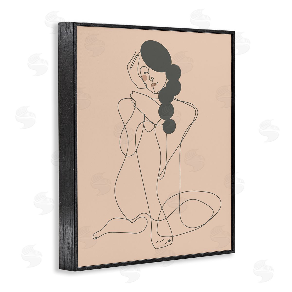 Kendra Shedenhelm Abstract Woman Sitting Scribble Drawing Smiling Outline Black Framed Giclee Wall Art Print