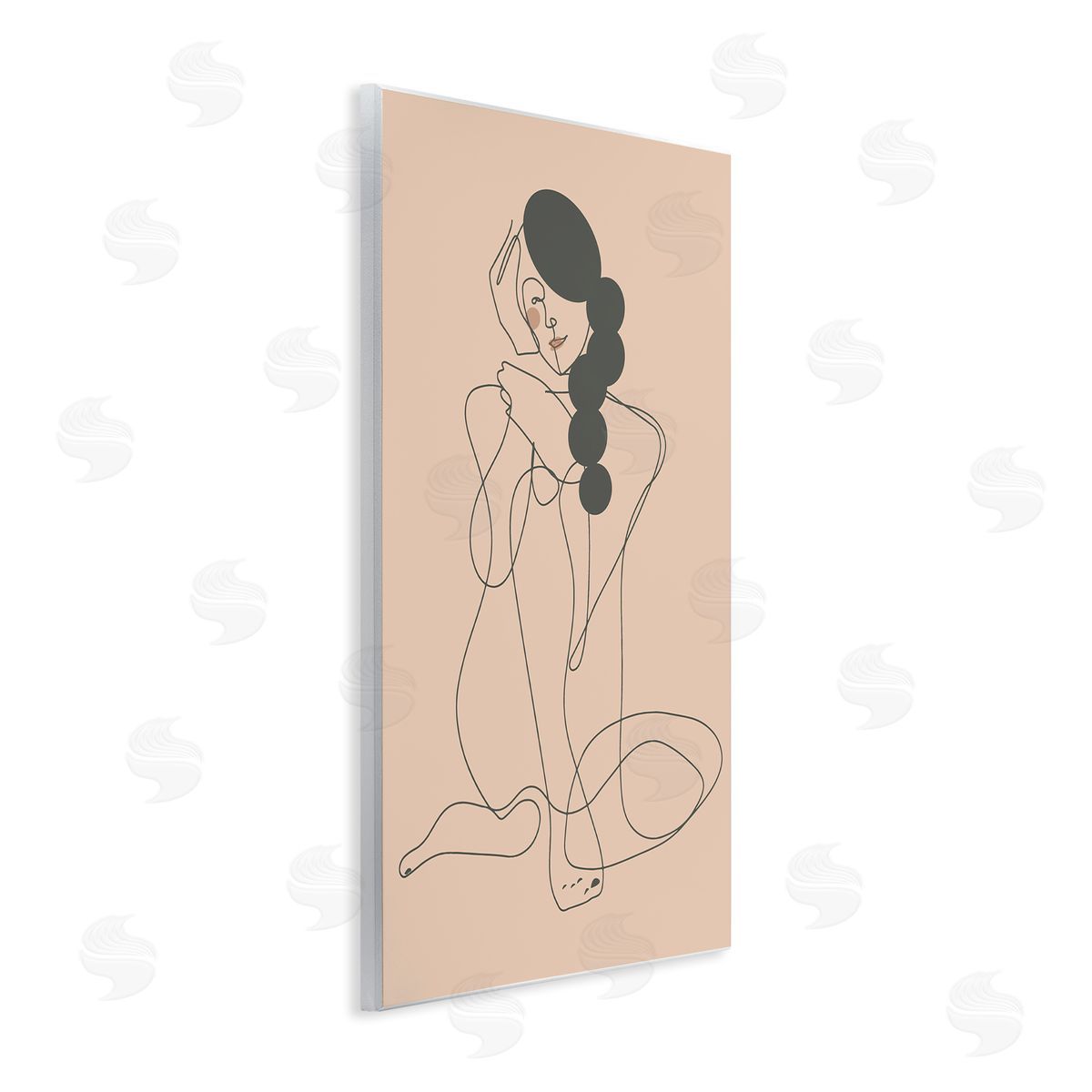 Kendra Shedenhelm Abstract Woman Sitting Scribble Drawing Smiling Outline Wall Plaque Art Print