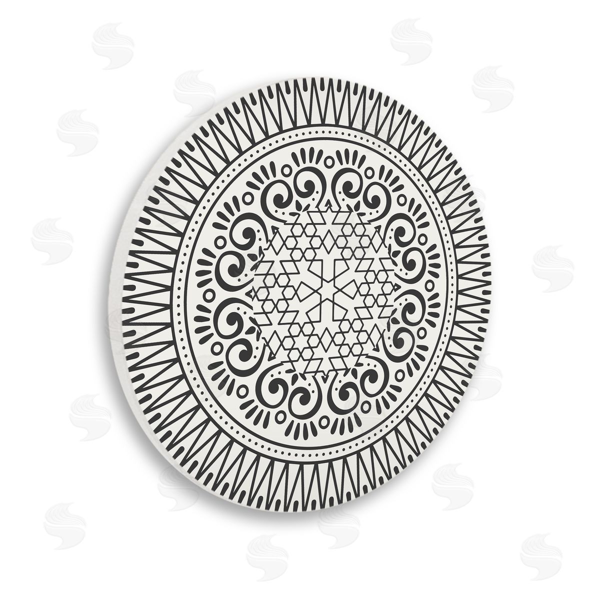 Stupell Studio Detailed Fractal Abstract Symmetrical Shapes Pattern Design Wooden Wall Plaque Art Print