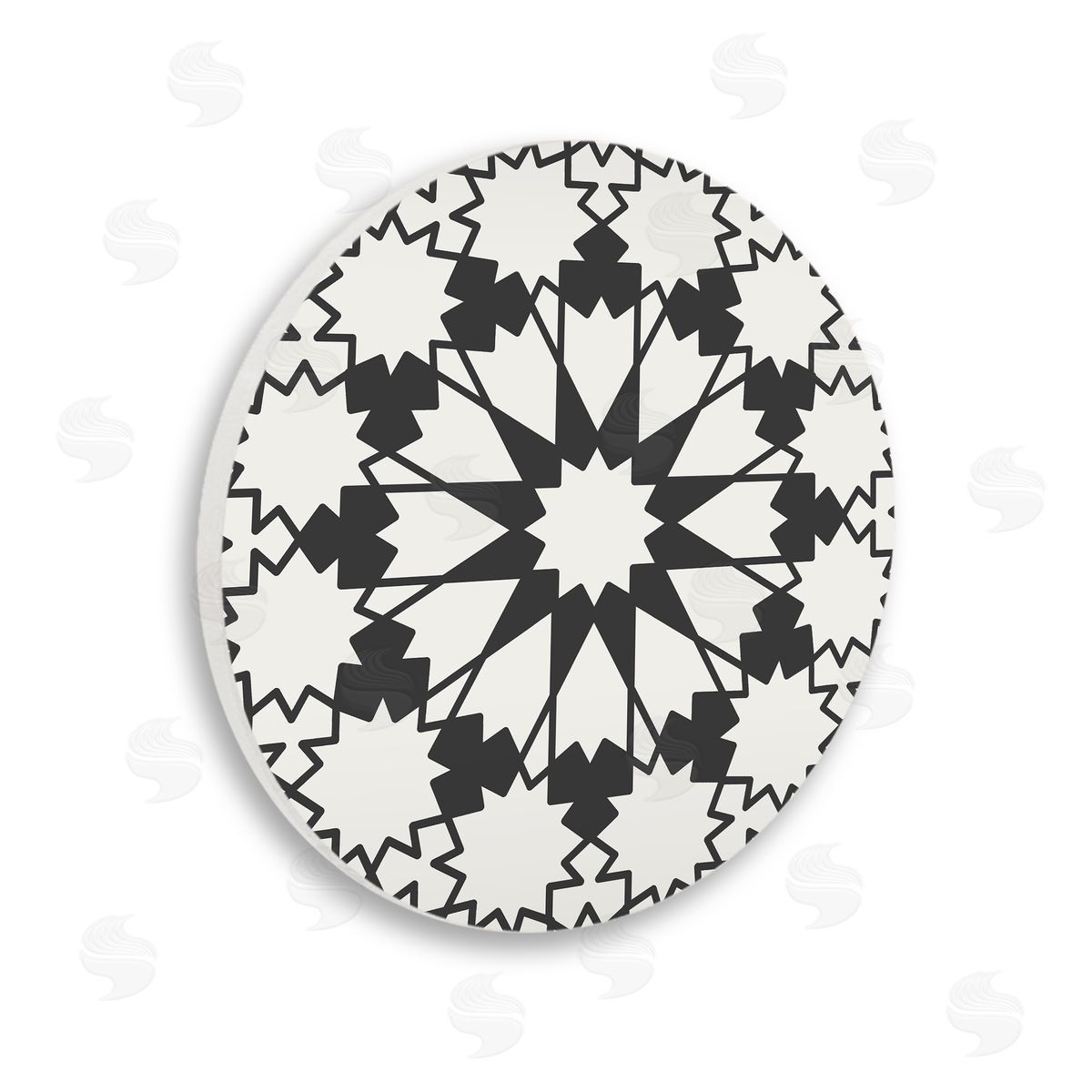 Stupell Studio Bold Fractal Star Symbols Round Symmetrical Design Wooden Wall Plaque Art Print