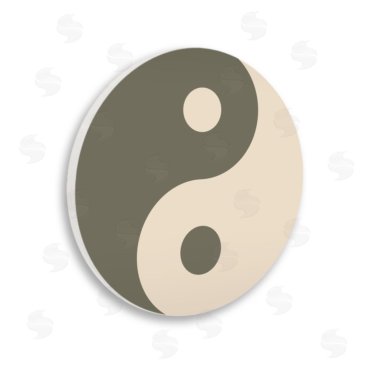 Stupell Studio Grey Taijitu Symbol Yin Yang Harmony Sign Wooden Wall Plaque Art Print