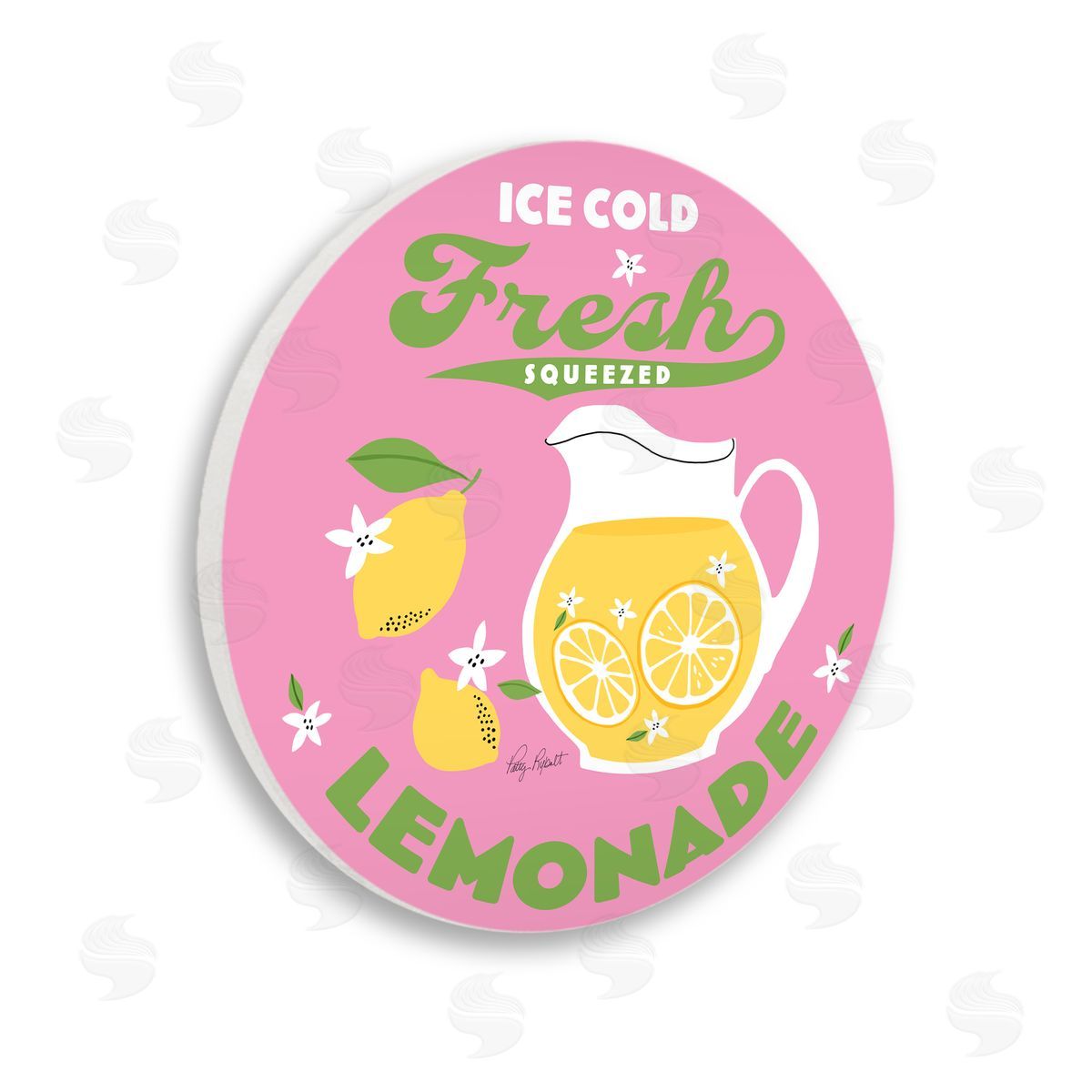 Patty Rybolt Fresh Squeezed Lemonade Bold Pink Summer Lemons Wooden Wall Plaque Art Print