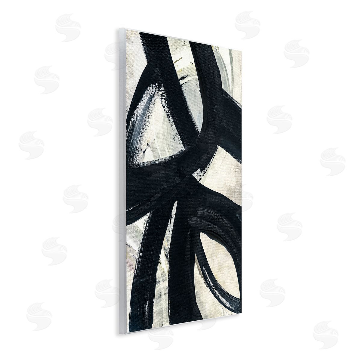 Susan Jill Dynamic Modern Black Paint Strokes Bold Abstract  Wall Plaque Art Print