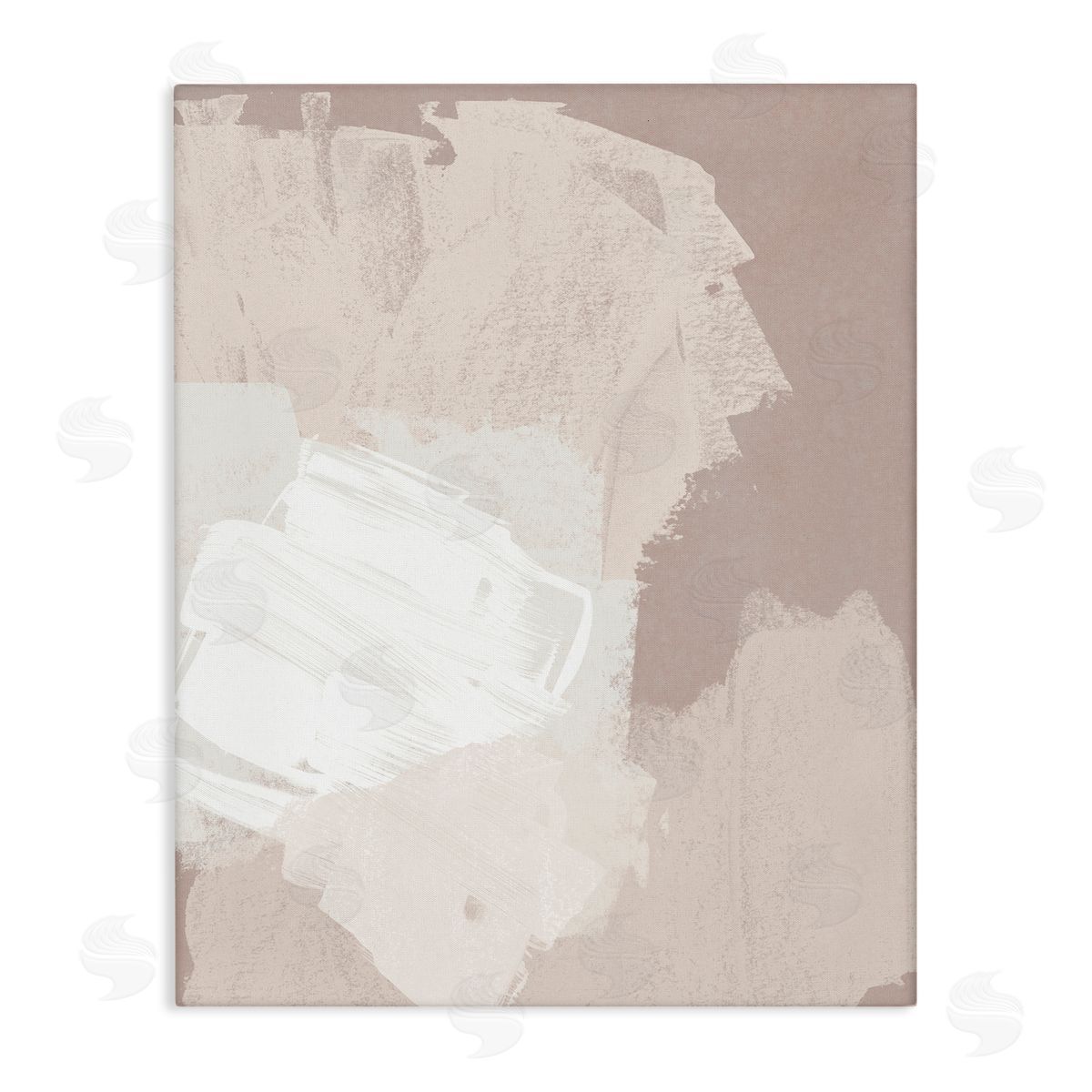 June Erica Vess Abstract Brush Strokes Neutral Beige Tones Stretched Canvas Wall Art Print