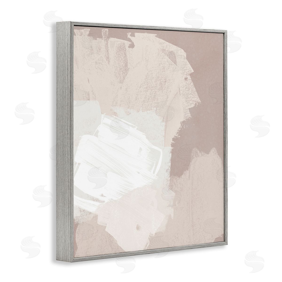 June Erica Vess Abstract Brush Strokes Neutral Beige Tones Gray Framed Giclee Wall Art Print
