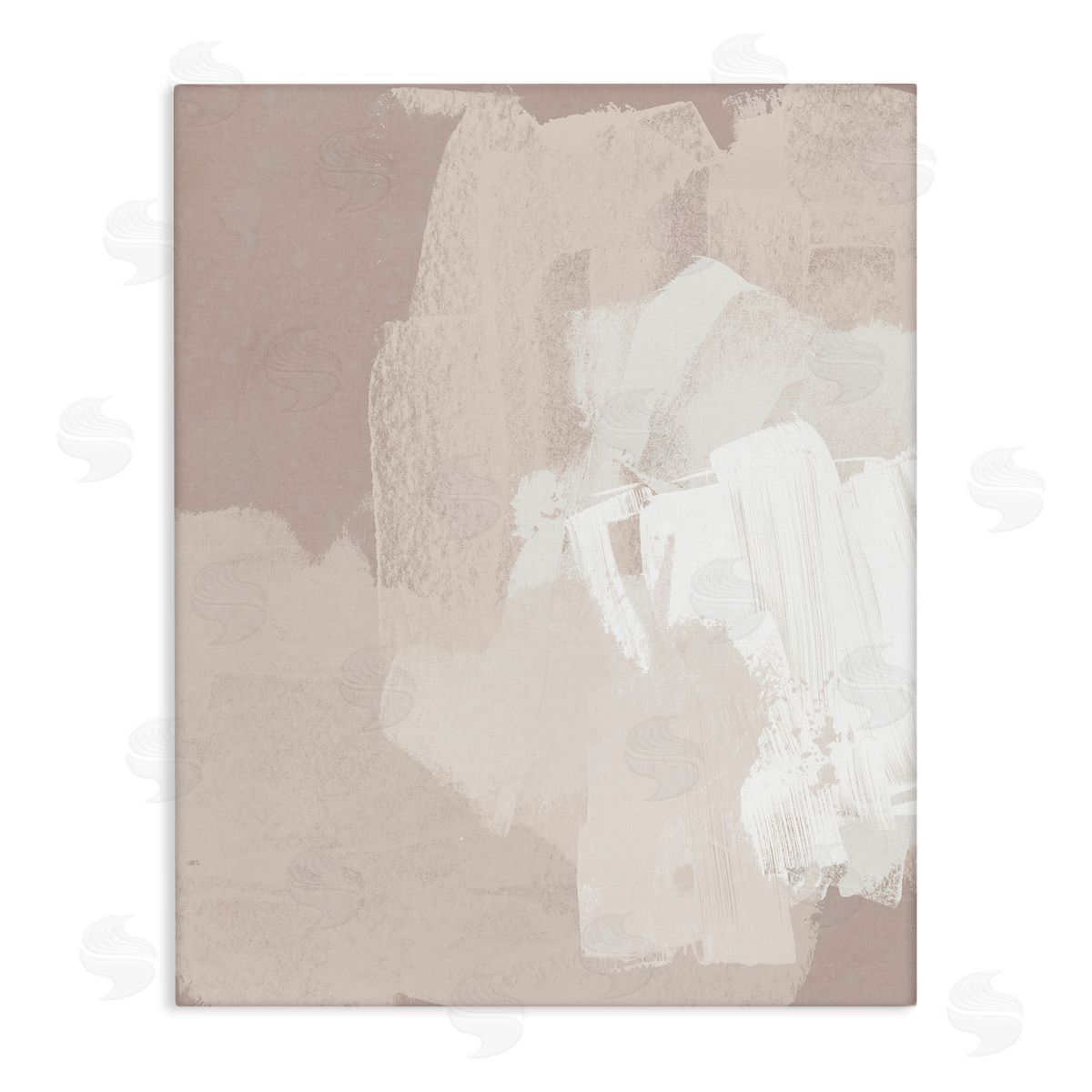 June Erica Vess Abstract Neutral Tones Beige Boho Brush Strokes Stretched Canvas Wall Art Print