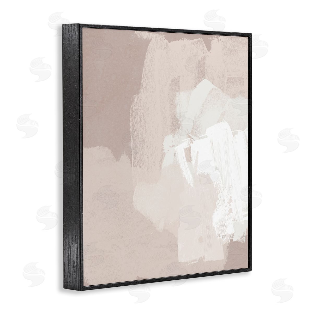 June Erica Vess Abstract Neutral Tones Beige Boho Brush Strokes Black Framed Giclee Wall Art Print