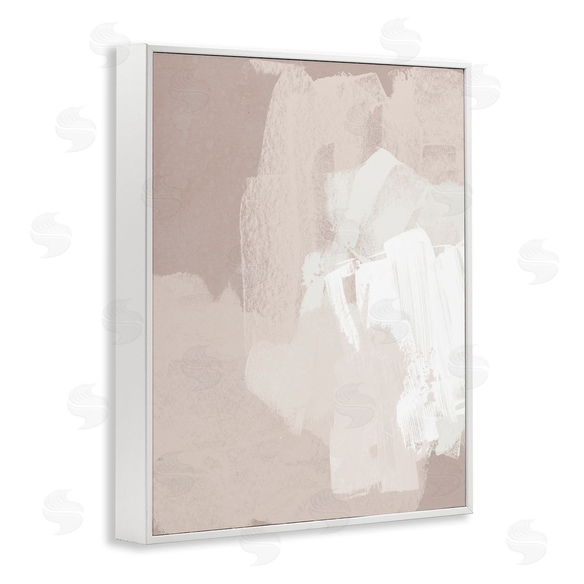 June Erica Vess Abstract Neutral Tones Beige Boho Brush Strokes White Framed Giclee Wall Art Print