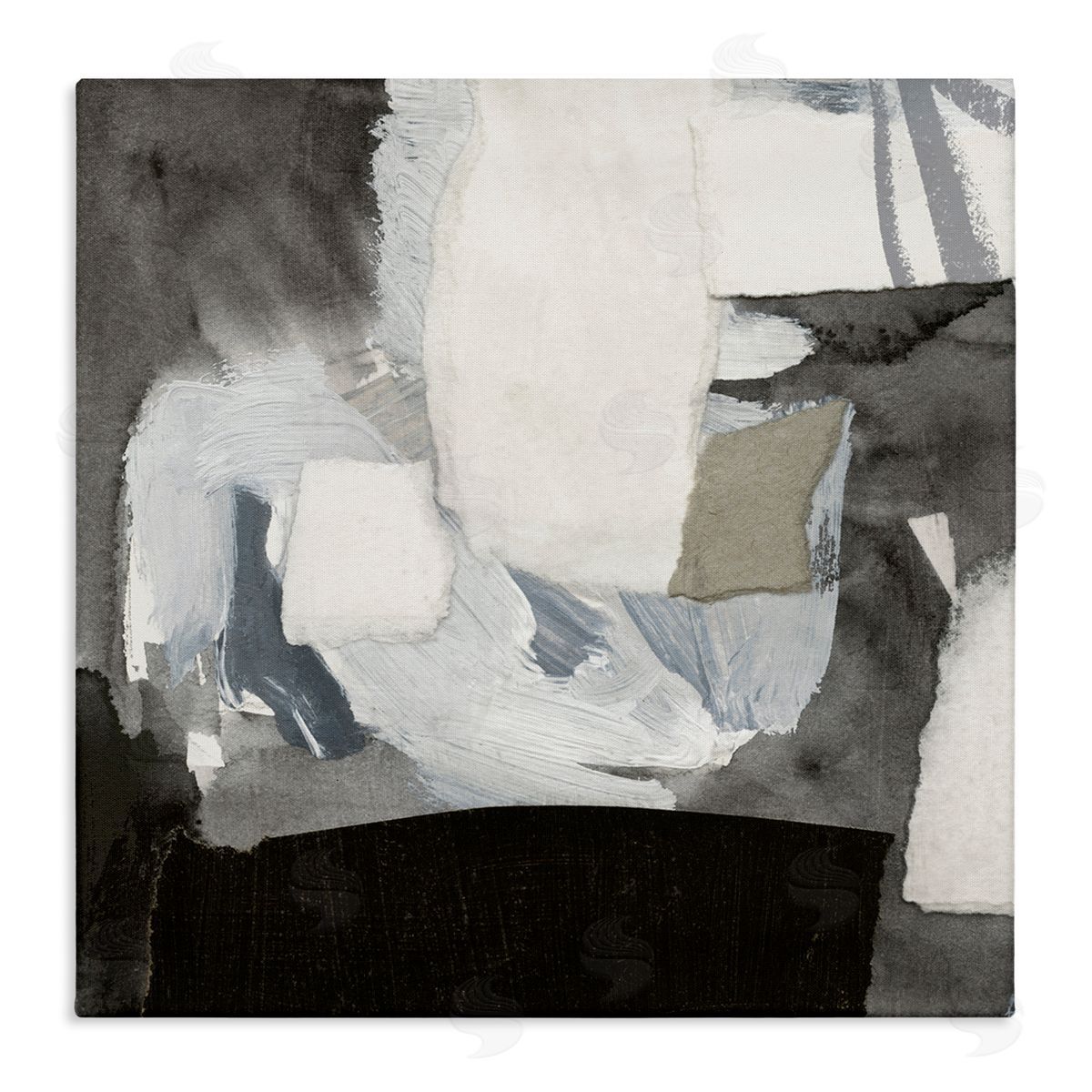 Victoria Barnes Blocked Abstract Shapes Geometric Paint Strokes Collage Stretched Canvas Wall Art Print
