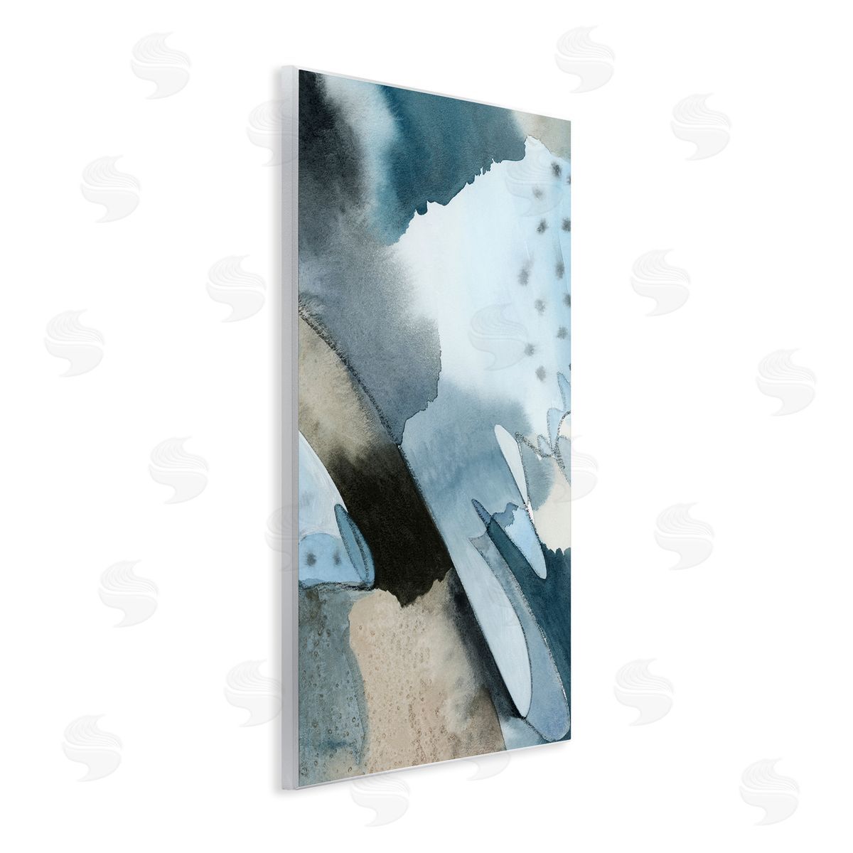 Grace Popp Layered Scribble Shapes Abstract Blue Forms Wall Plaque Art Print