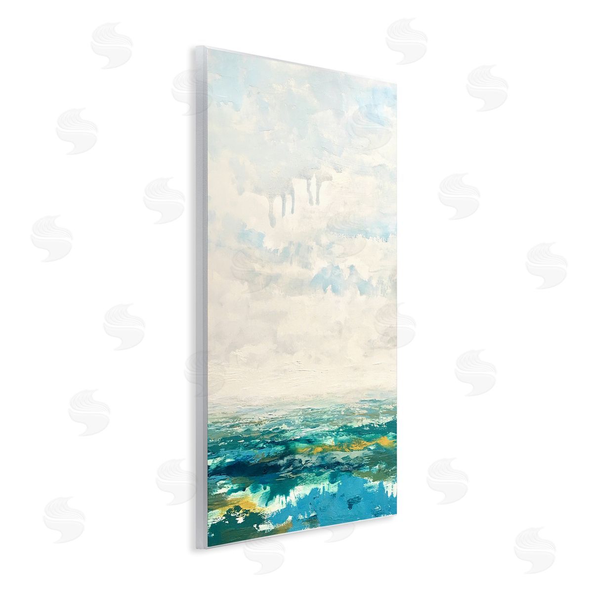 Claire Cormany Abstract Aerial Landscape Fluffy Clouds Distant Fields Wall Plaque Art Print