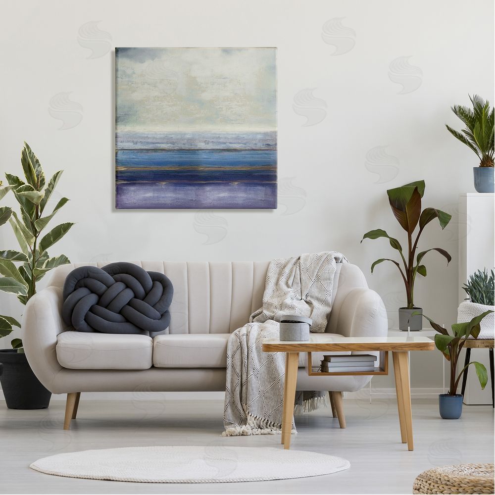 Taylor Hamilton Tranquil Ocean Landscape Abstract Heavy Clouds Scene Canvas Wall Art in Room