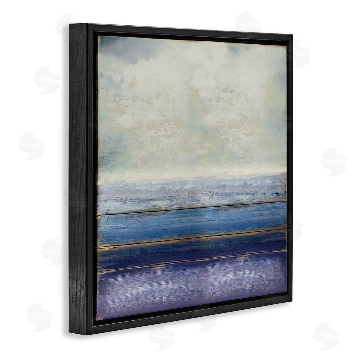 Taylor Hamilton Tranquil Ocean Landscape Abstract Heavy Clouds Scene Black Floating Frame Canvas Wall Art Print