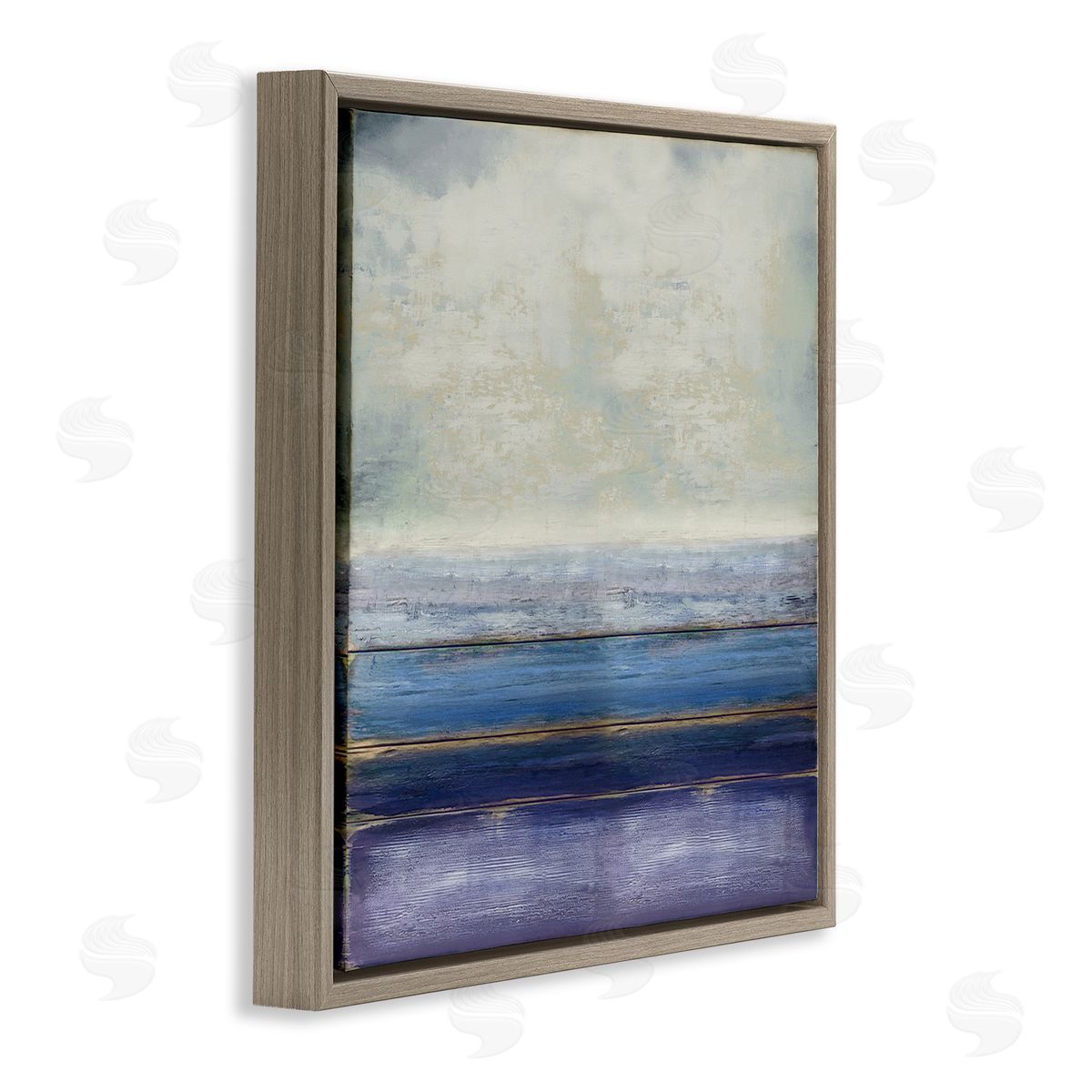 Taylor Hamilton Tranquil Ocean Landscape Abstract Heavy Clouds Scene Brown Floating Frame Canvas Wall Art Print