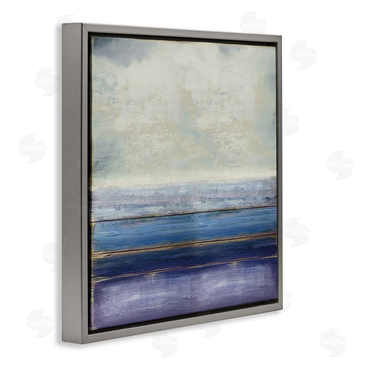 Taylor Hamilton Tranquil Ocean Landscape Abstract Heavy Clouds Scene Gray Floating Frame Canvas Wall Art Print