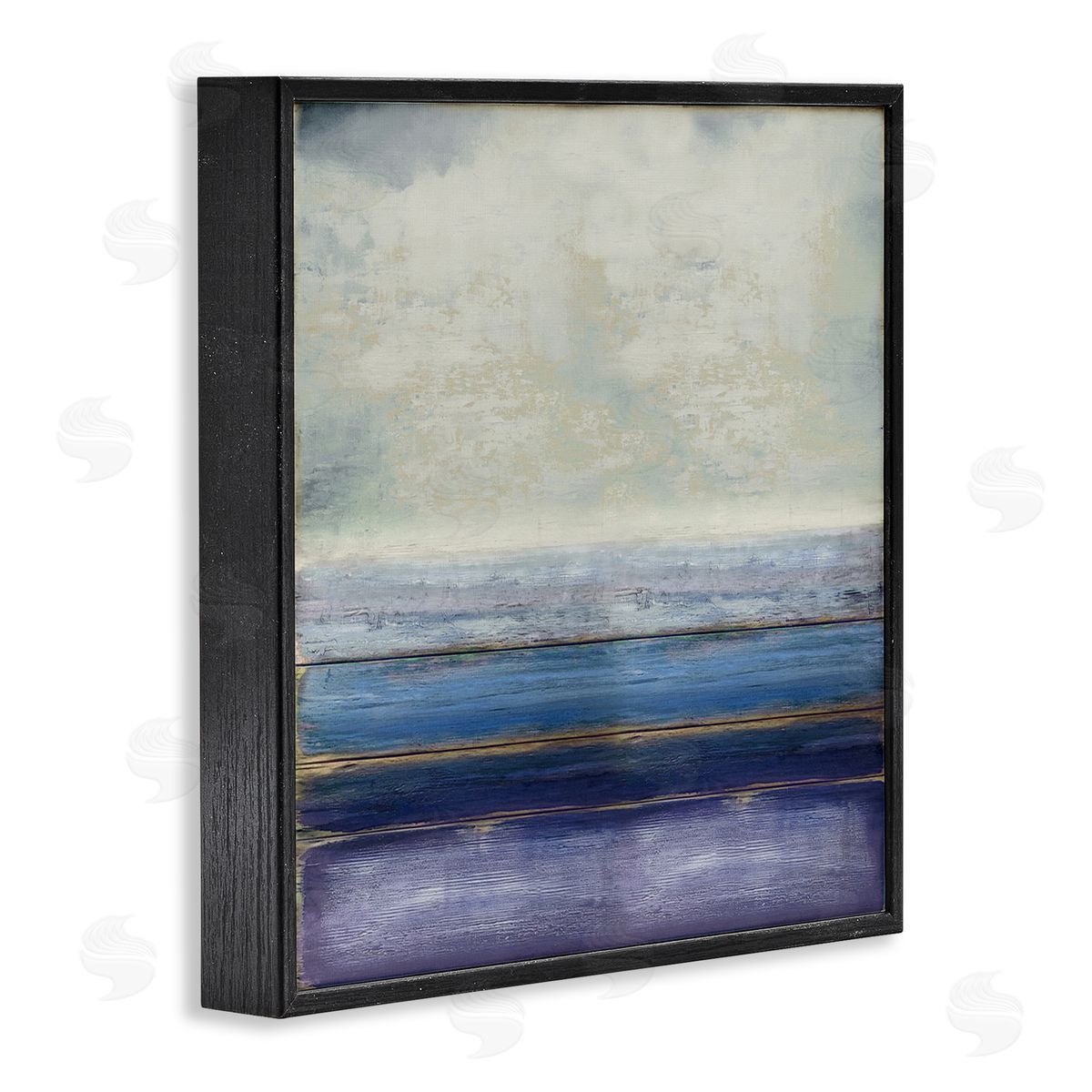 Taylor Hamilton Tranquil Ocean Landscape Abstract Heavy Clouds Scene Black Framed Glicee Wall Art Print