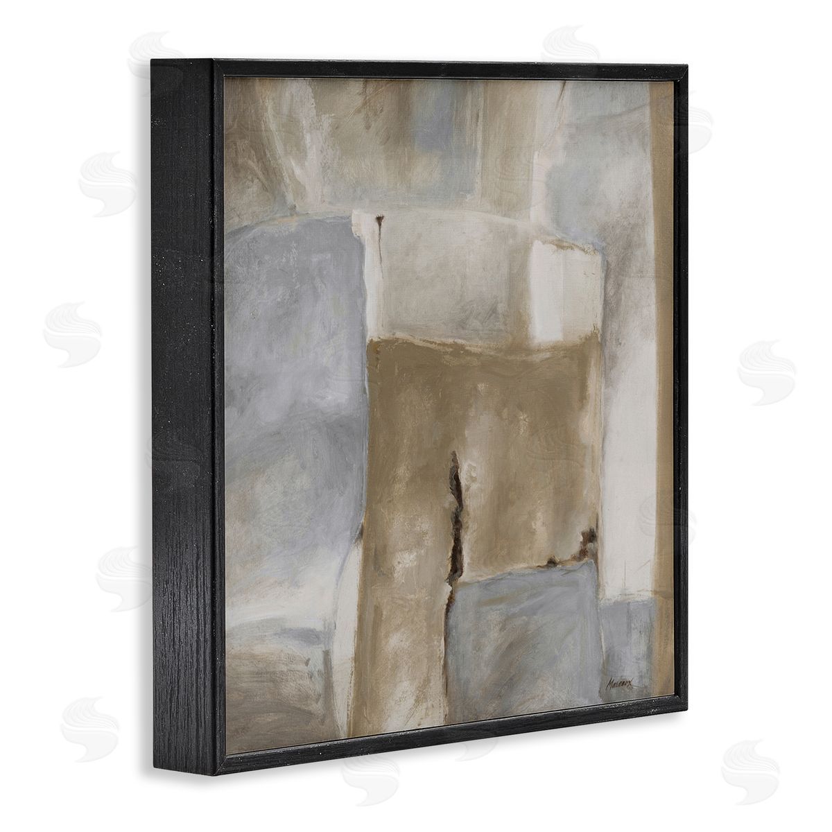 Julianne Marcoux Earthy Industrial Abstract Geometric Shapes Brown Tones Black Framed Glicee Wall Art Print