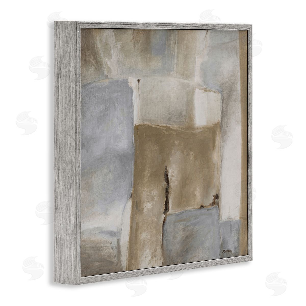 Julianne Marcoux Earthy Industrial Abstract Geometric Shapes Brown Tones Gray Framed Glicee Wall Art Print