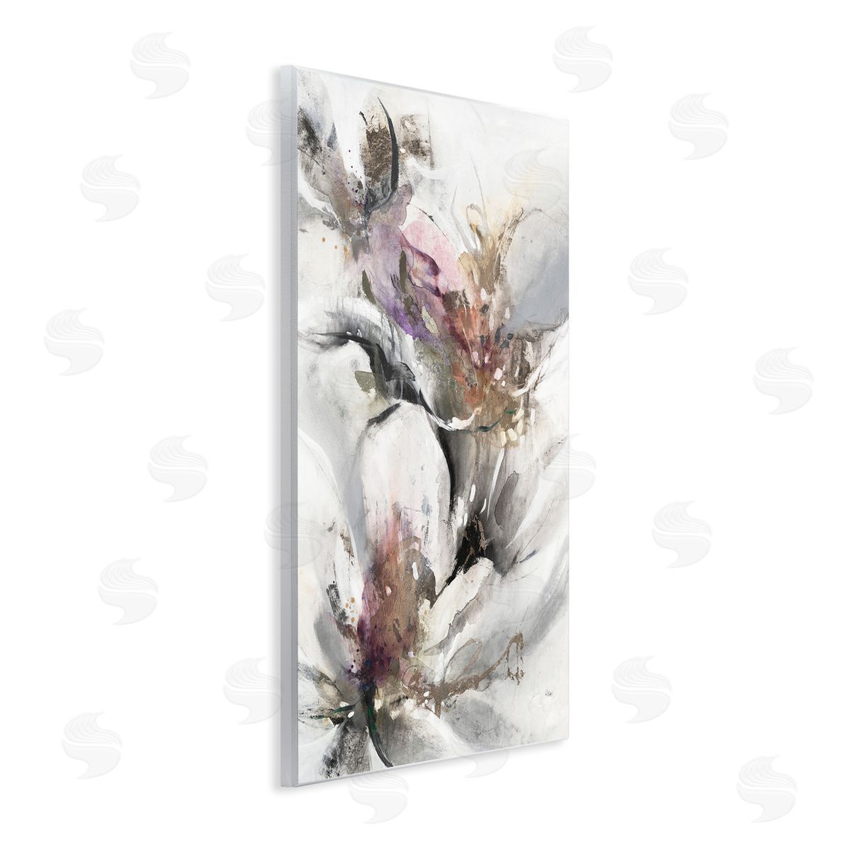 K. Nari Abstract Floral Blossoms White Petals Nature Wall Plaque Art Print