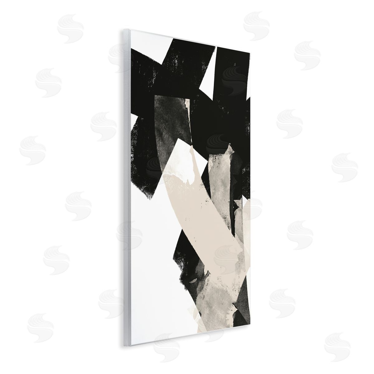 Brandon Wong Curved Layered Stripes Abstract Layered Brush Strokes  Wall Plaque Art Print