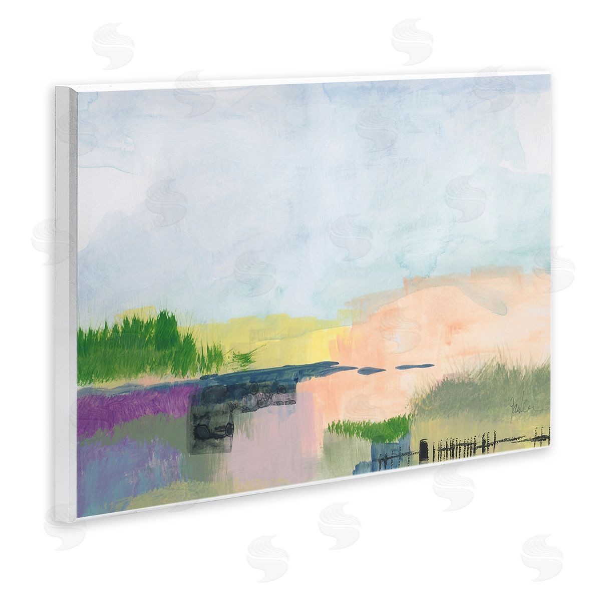 Jan Weiss Rural Pastel Landscape Comforting Farmland Hills Scenery Wall Plaque Art Print