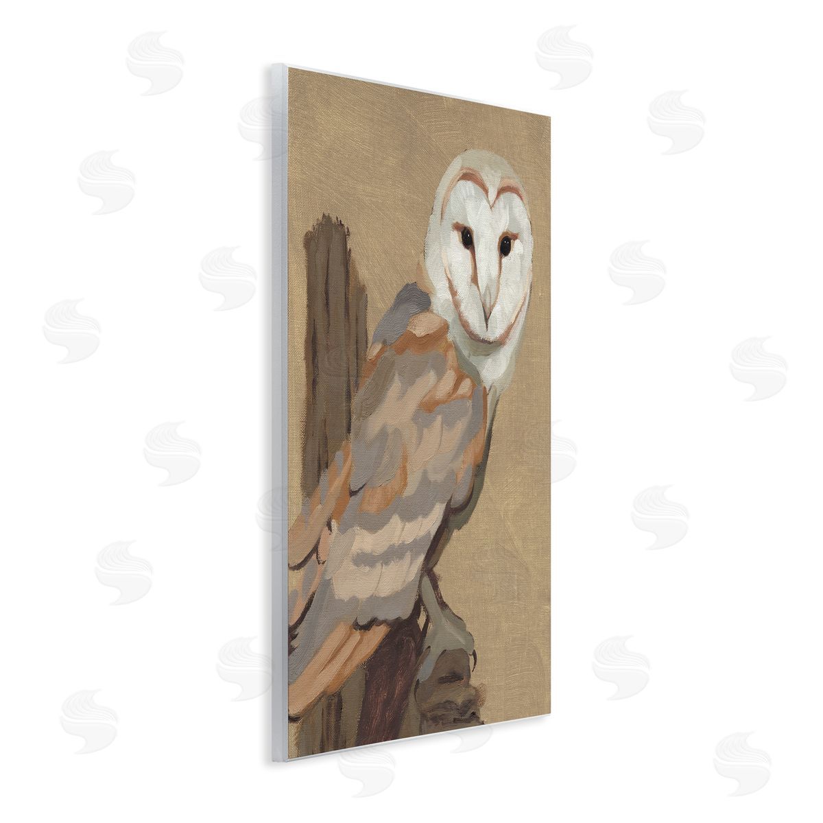 Jacob Green Barn Owl Bird Perched Gazing Wildlife Animal Painting Wall Plaque Art Print