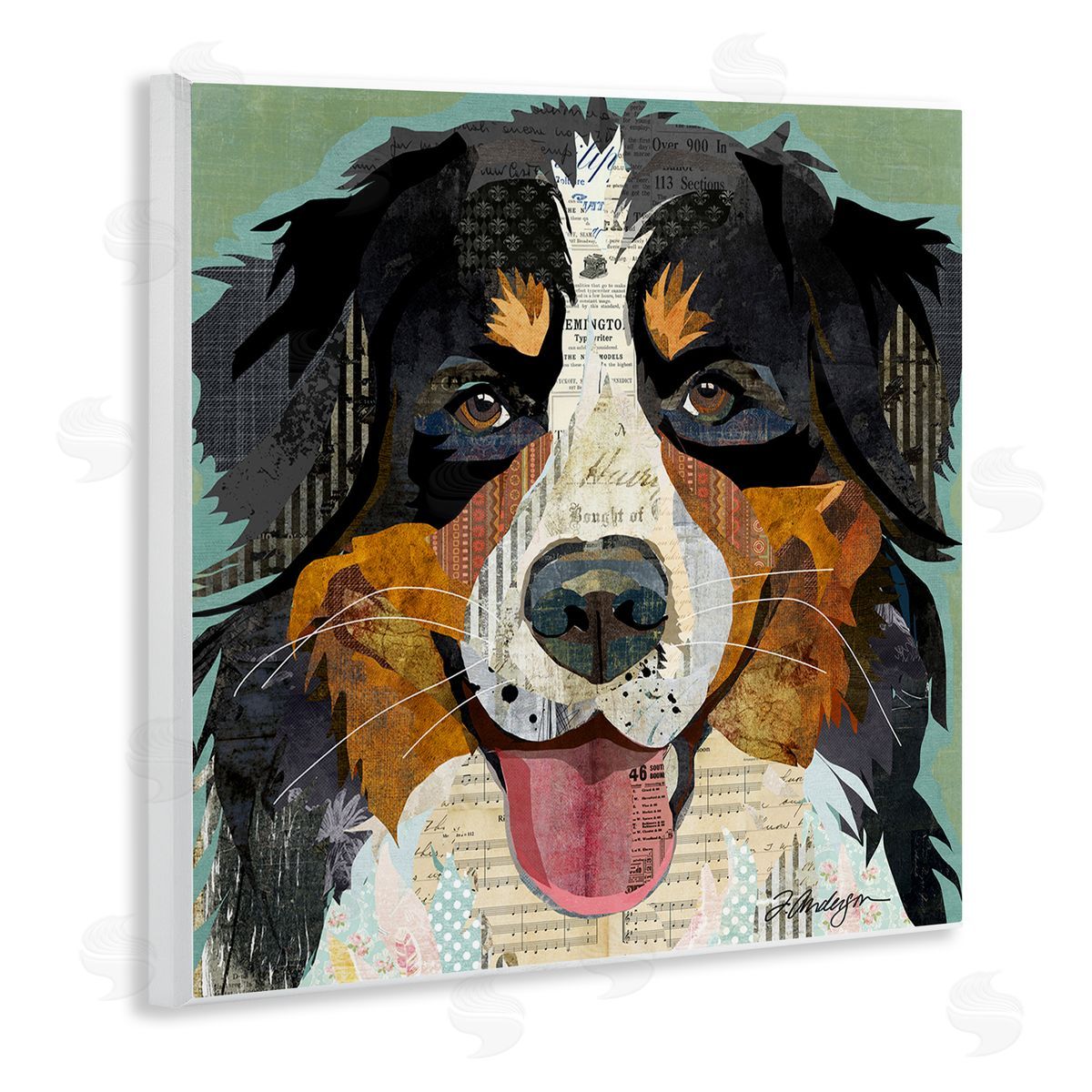 Bernese Mountain Dog Collage Wood Plaque Wall Art, Home Decor by Traci Anderson