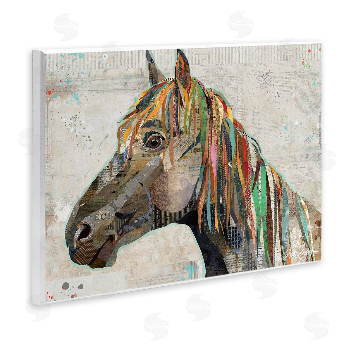 Traci Anderson Farm Horse Animal Portrait Varied Script Words  Wall Plaque Art Print