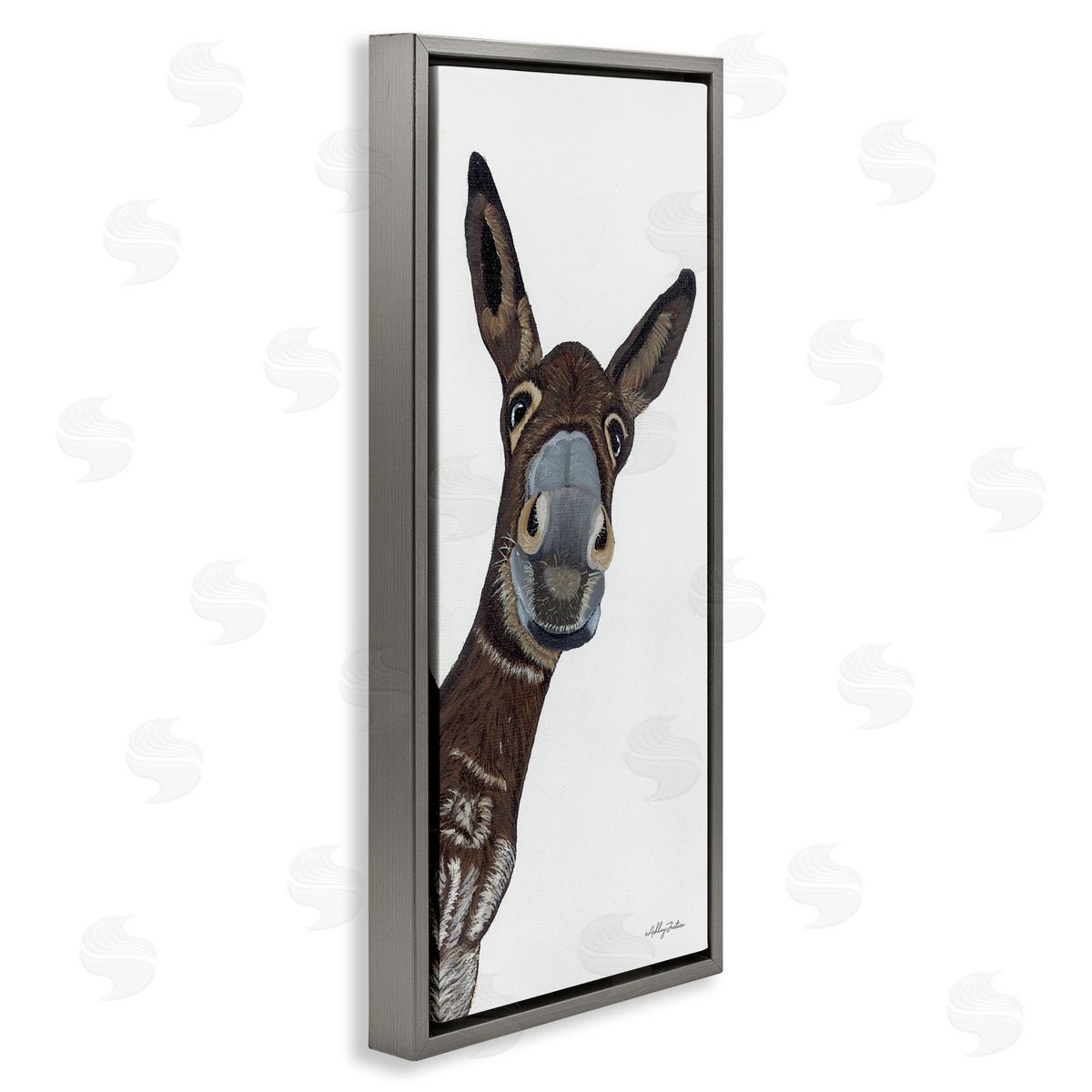Ashley Justice Donkey Peering Happily Casual Farm Portrait