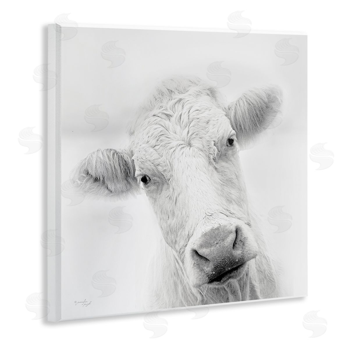 Jennifer Pugh Peaceful Cattle Portrait Close Up Rural Wildlife Wooden Wall Plaque Art Print