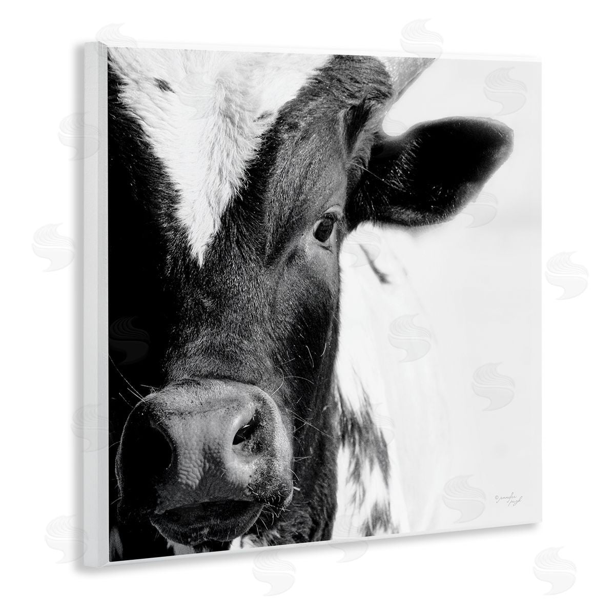 Jennifer Pugh Rural Farm Cow Stunning Up Close Photography Wooden Wall Plaque Art Print